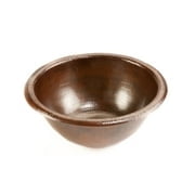 Premier Copper Products LR14RDB 12 in. Small Round Self Rimming Hammered Copper Sink