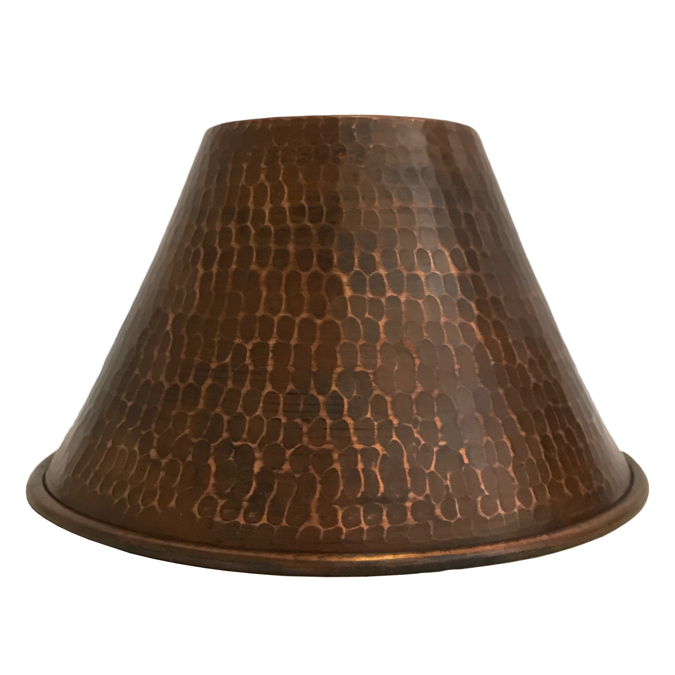 Artisanal Hand-Hammered Dark Copper 7" Cone Pendant Light Shade