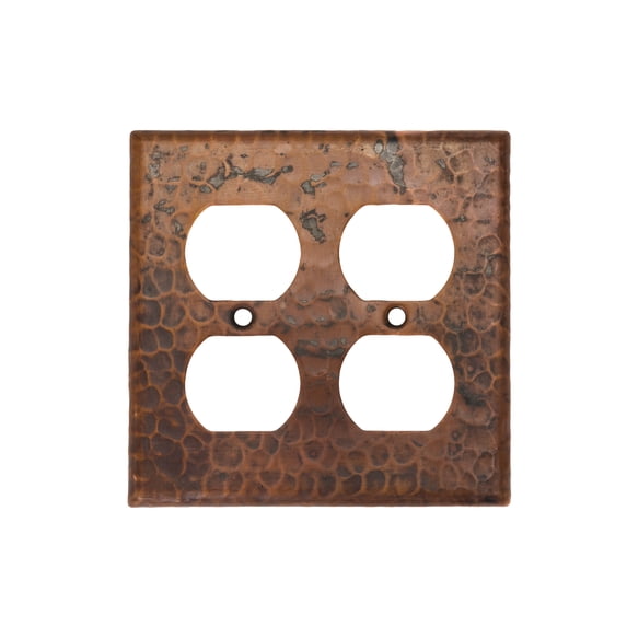 Premier Copper Products SO4 Switchplate - Double Duplex with 4 Hole Outlet Cover