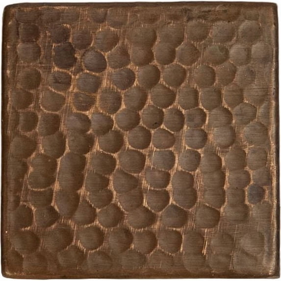 Premier Copper Products T3DBH 3 x 3 in. Hammered Copper Tile