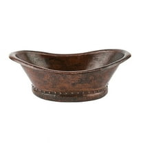 Premier Copper Products Vbt20db 20" Oval Copper Vessel Bathroom Sink - Bronze
