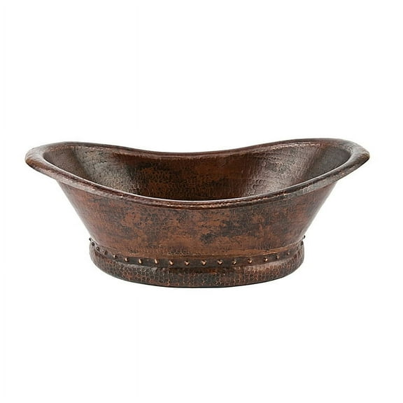 Premier Copper Products Vbt20db 20" Oval Copper Vessel Bathroom Sink - Bronze