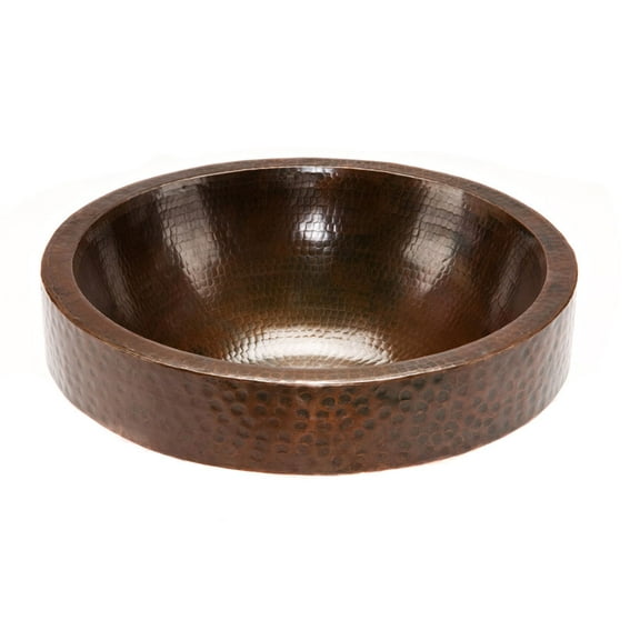 Premier Copper Products Vo17skdb 17" Oval Copper Vessel Bathroom Sink - Bronze