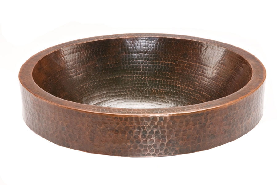 18" Oval Hammered Copper Vessel Sink in Oil Rubbed Bronze