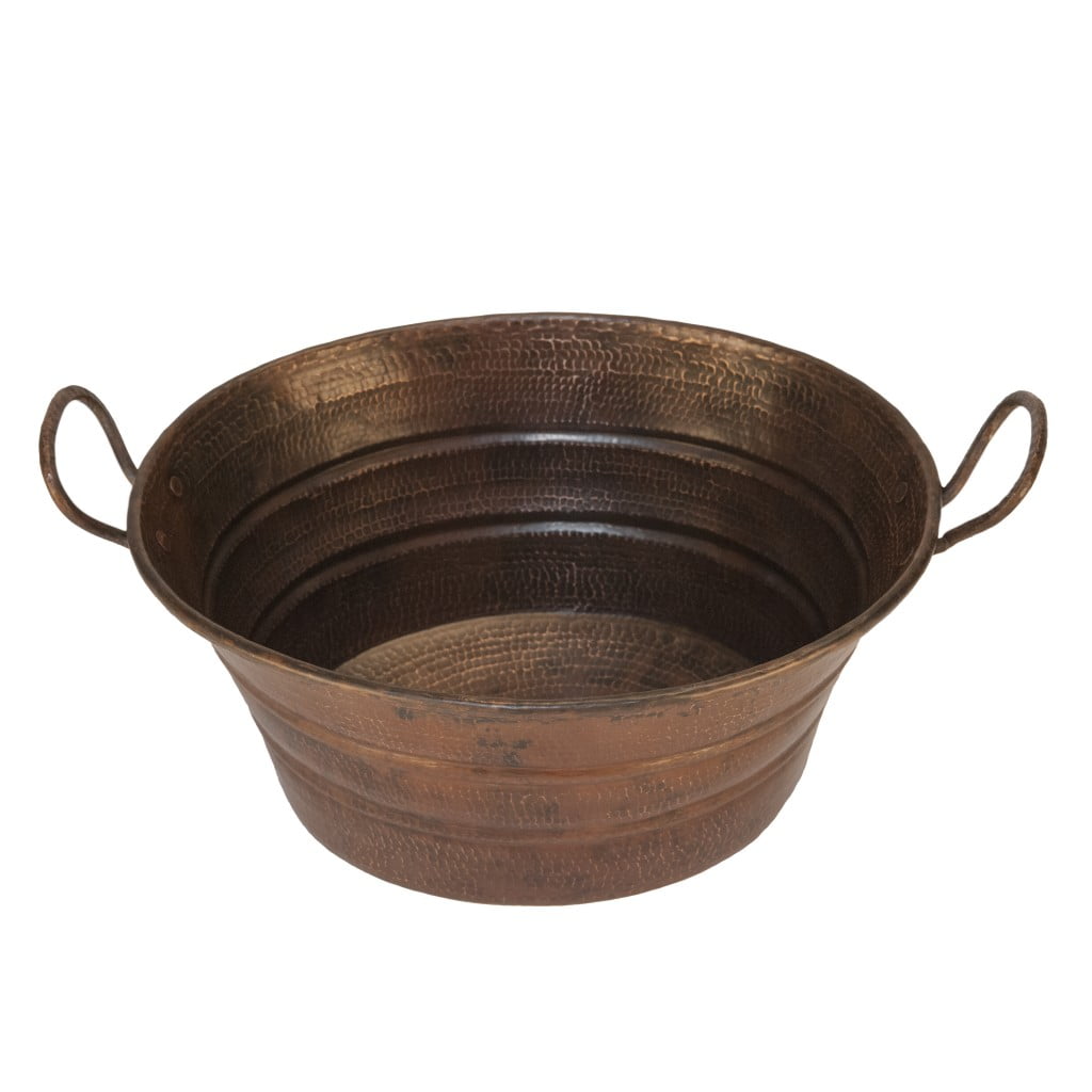 16" Oval Hammered Copper Sink with Oil Rubbed Bronze Finish