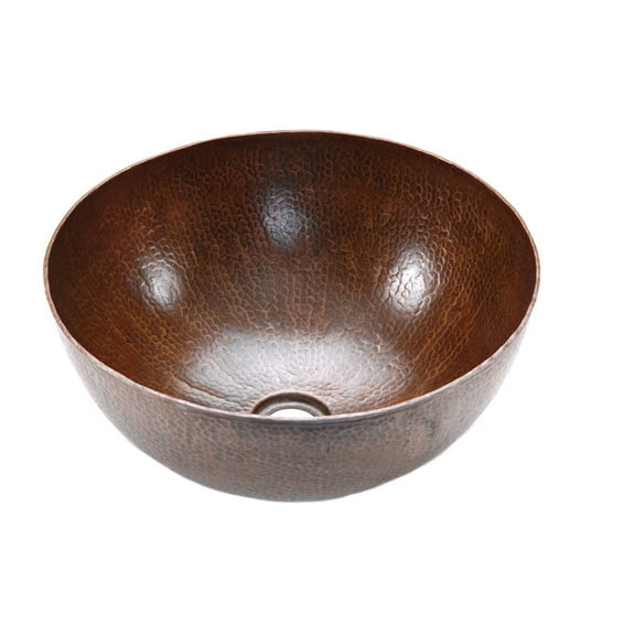 Premier Copper Products Vr15bdb 15" Circular Copper Vessel Bathroom Sink - Bronze