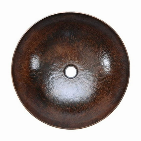 Premier Copper Products Vr17bdb 17" Circular Copper Vessel Bathroom Sink - Bronze