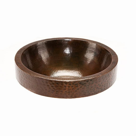 Premier Copper Products Vr17skdb 17" Circular Copper Vessel Bathroom Sink - Bronze