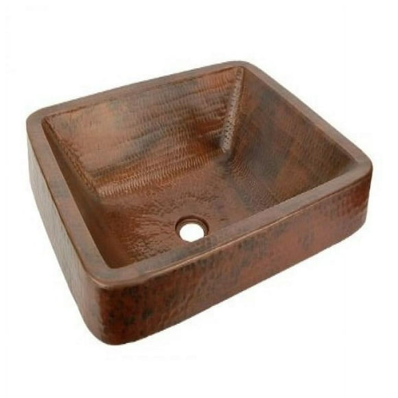 Premier Copper Products Vrec19skdb 19" Rectangular Copper Vessel Bathroom Sink - Bronze