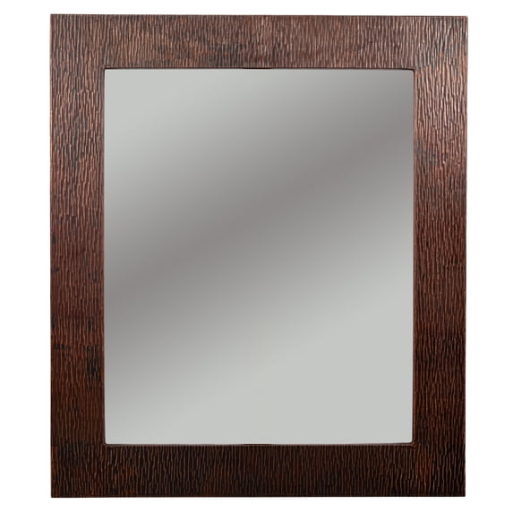 Premier Copper Products 36-inch Hand Hammered Rectangle Copper Mirror with Tree Design - Brown