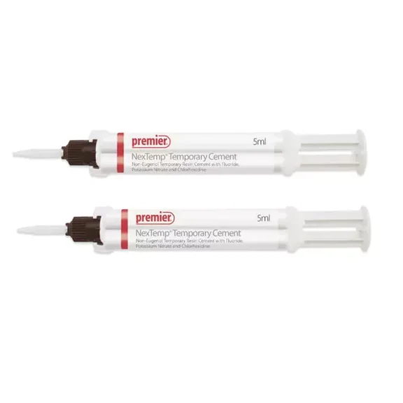 Dental NexTemp OPAQUE Interim Cement 5ml Automix Syringe with 5 Mixing Tips – 2 Pack