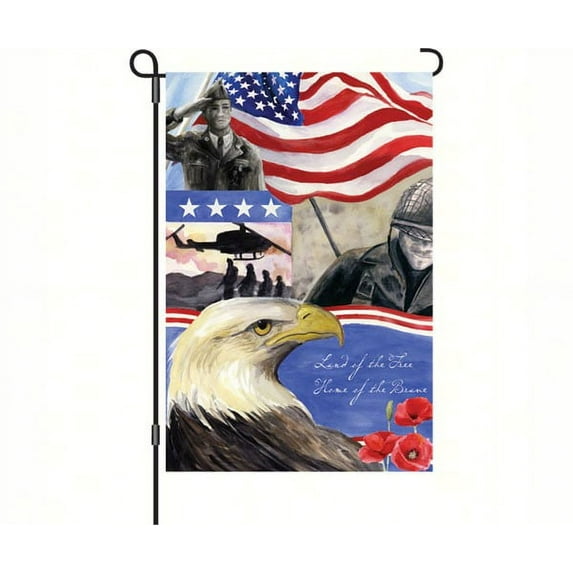 Premier Designs (51048) 12 X 18 PremierSoft Fabric Home Of The Brave Garden Flag