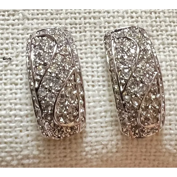 Premier Designs Jewelry Crystal Silver Pierced Earrings