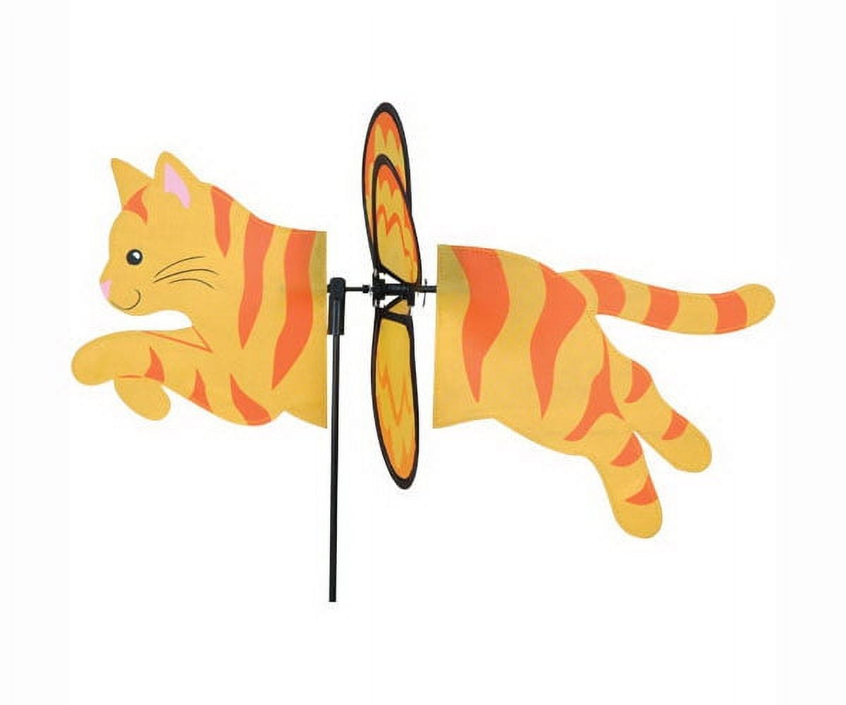 Petite Orange Cat Polyester Garden Wind Spinner