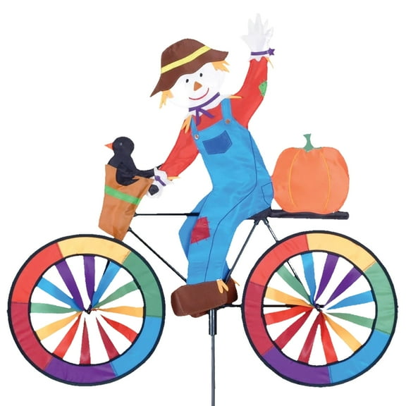 Scarecrow 30 in. - Bike Riding Garden Spooky Wind Spinner by Premier Kites