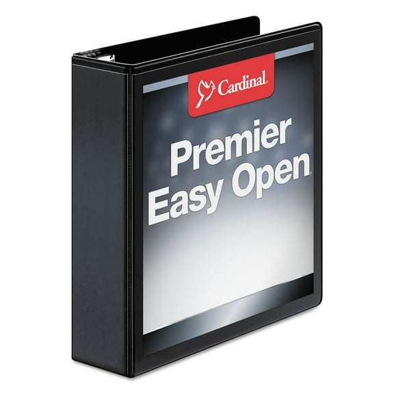 Cardinal 10321CB 11 in. x 8-1/2 in. ClearVue 3-Ring 2 in. Capacity Easy Open Slant-D Ring Binder - Black