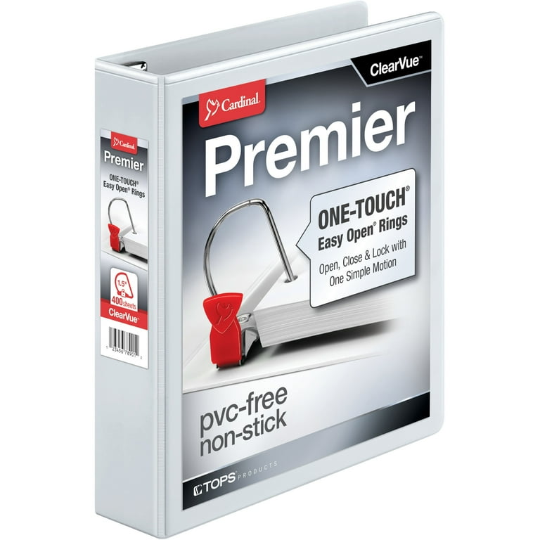 Premier Easy Open ClearVue Locking Slant-D Ring Binder, 3 Rings, 1.5 Premier Easy Open ClearVue Locking Slant-D Ring Binder, 3 Rings, 1.5
