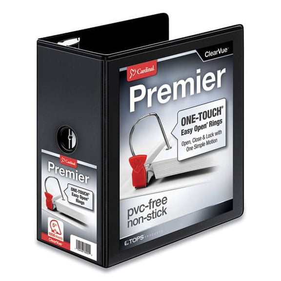 Premier Easy Open Clearvue Locking Slant-D Ring Binder, 3 Rings, 5" Capacity, 11 X 8.5, Black | Bundle of 2 Each