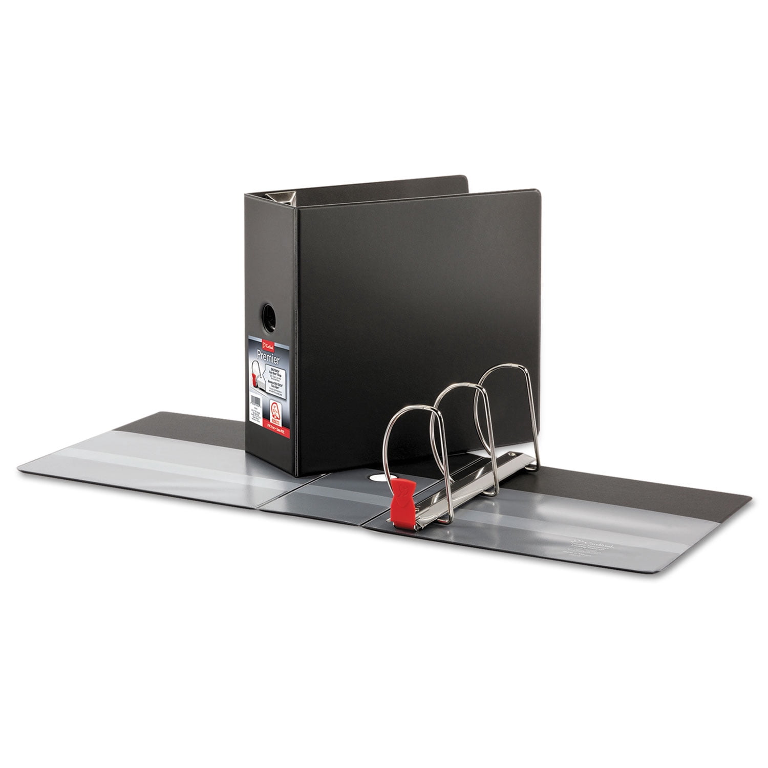 Cardinal Premier ONE-TOUCH Easy Open Locking Slant D-Ring Binder, 5 Inches, Black