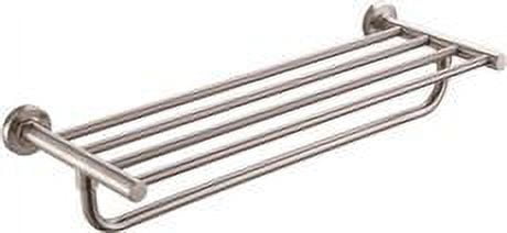 Premier Essen Towel Shelf With Hanger Bar, Brushed Nickel Finish