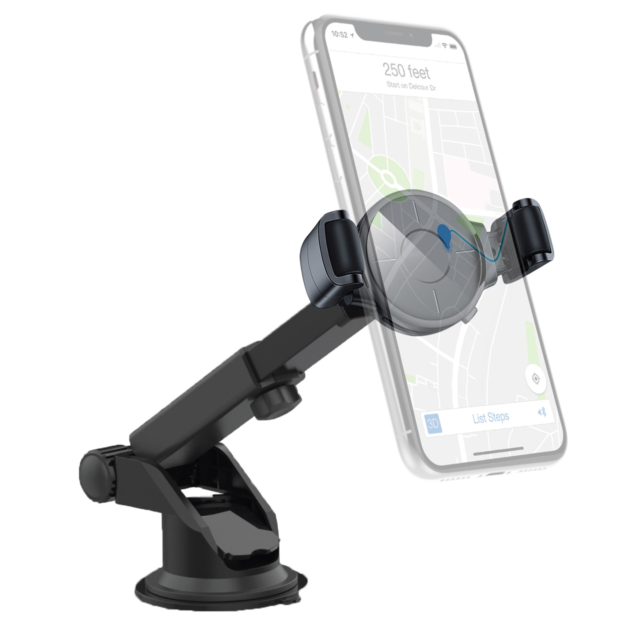 Premier Extendable Arm Roller Grip Phone Holder Mount for Car