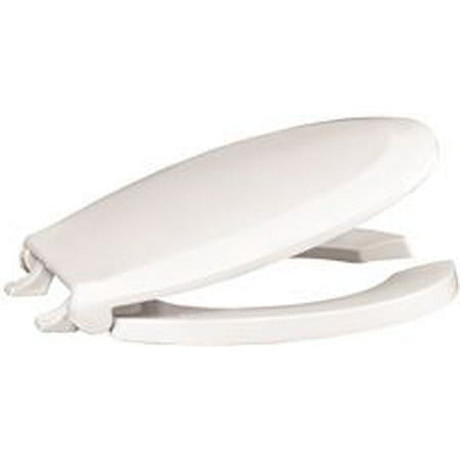 Premier Extra Heavy-Duty Commercial Round Open Front Plastic Toilet Seat With Lid And Stainless Steel, White