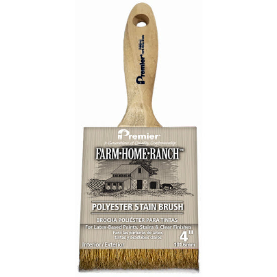 Premier FHR00143 Farm Home Ranch 100 Polyester Stain Brush, 4", 7/8