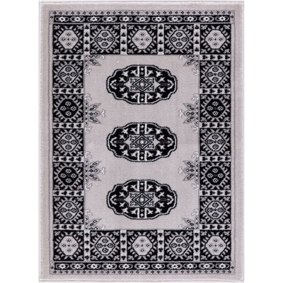 Great American Distributors Classic Collection Bokhara Area Rug, Gray/Black