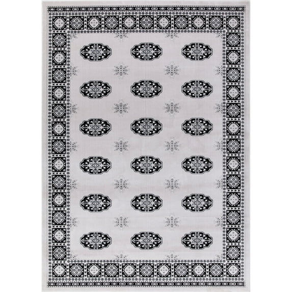 Great American Distributors Classic Collection Bokhara Area Rug, Gray/Black