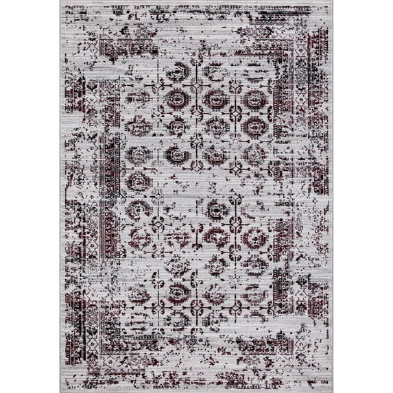 Great American Distributors T483.01.RD.2X3 2 x 3 ft. Enduring Serene Transitional Rug Red & Gray