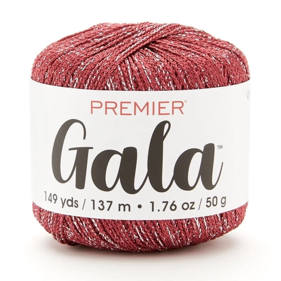 Premier Yarns Gala Yarn, Ideal Yarn for Crocheting and Knitting, Made of Polyester, Fine Weight, Hand-Washable, Red