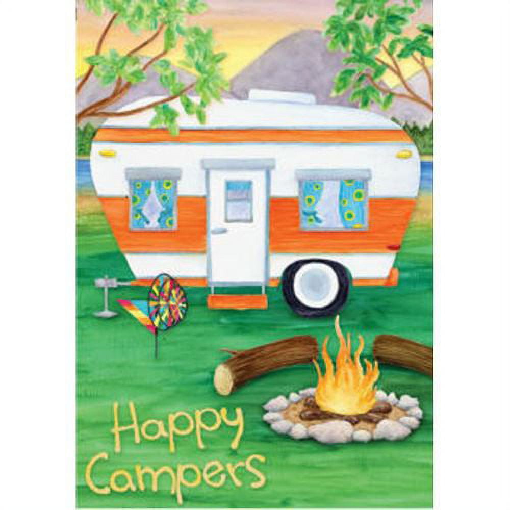 Happy Camper Flagge – 100% Polyester, 15 X 90 Cm, Für Garten, Party & Camping