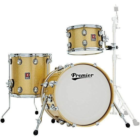 Premier Genista Heritage Birch 3-Piece Shell Pack With 18" Bass Drum Gold Sparkle