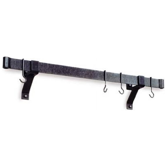 Premier Hand Crafted Rolled Ends Bar Pot Rack (Hammered Steel 36 in. (7 lbs.))