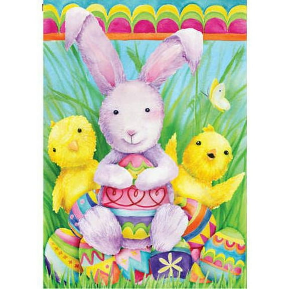 Premier Garden Size Flag - Bunny And Friends