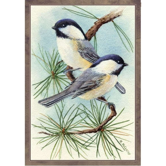 Premier House Size Flag - Chickadee Vignette