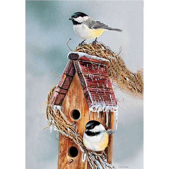 Premier Illuminated House Flag - Early Bird Chickadee