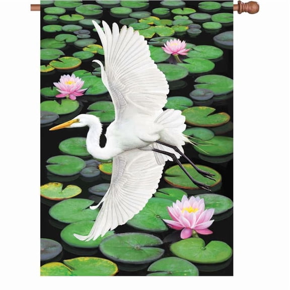 Premier House Size Flag - Egret Elegance