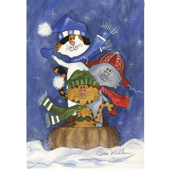Premier House Size Flag - Sledding Friends