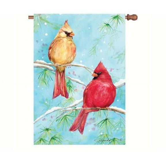 Premier House Size Flag - Winter Cardinal