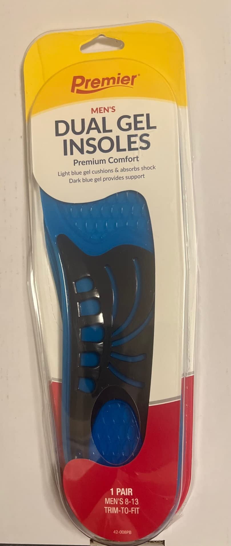 Premier Insoles Gel For Mens, One Size - 1 Pair