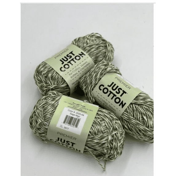 Premier Just Cotton Sage Marl Yarn, 104-yd. Skeins