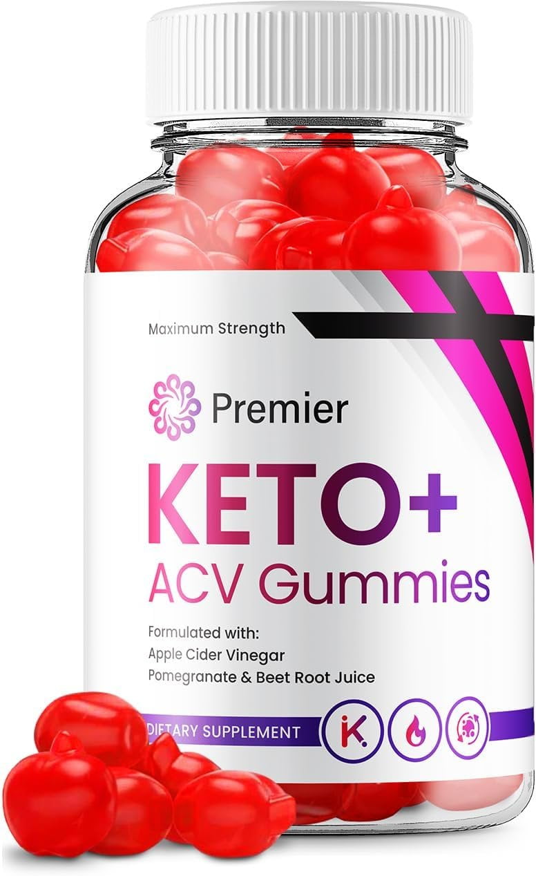 Premier Keto ACV Gummies - Official - Keto Premiere ACV Advanced Formula Plus Apple Cider Vinegar Dietary Supplement B12 Beet Root Juice Men Women 60 Gummies