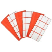 Premier Kitchen Towels - 15 x 25 - 6 Pack - Windowpane Pattern - Saffron - 100% Cotton