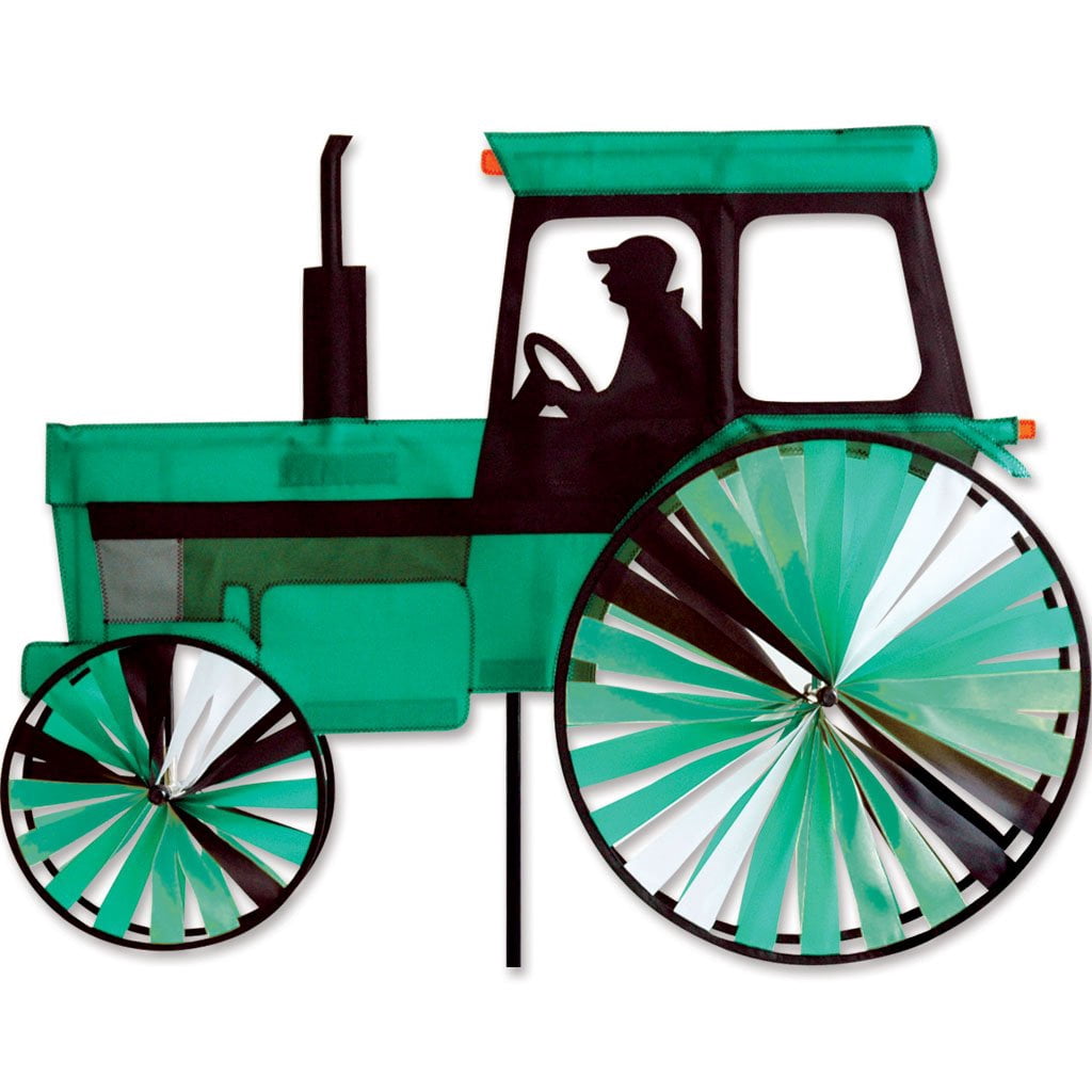 Premier Kites 24 in. Modern Tractor Green Spinner