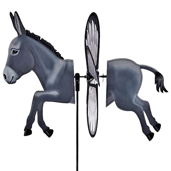 Premier Kites Petite Spinner Donkey  Whimsical Wind Spinner for Yard & Garden, Durable Weather-Resistant Fabric, Easy to Assemble, Outdoor Decor for Patios, Lawns, Yards, and More