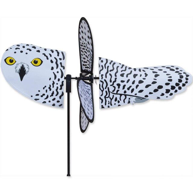 Premier Kites SNOWY OWL MMF7 Petite Garden Stake Wind Spinner by