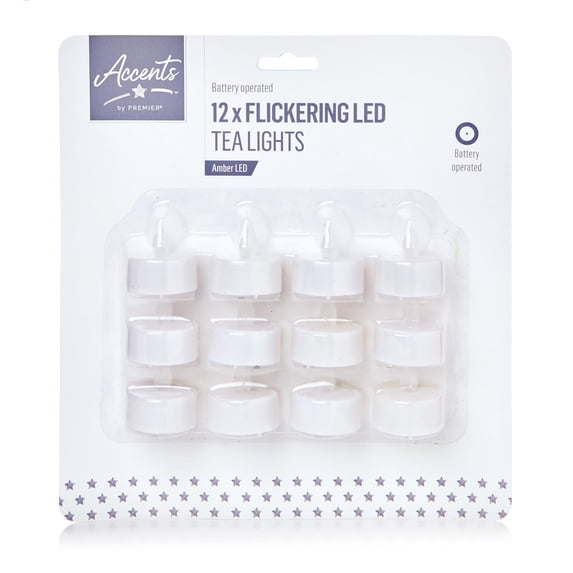 Premier - LED Flickering Tealight set, 12 pieces