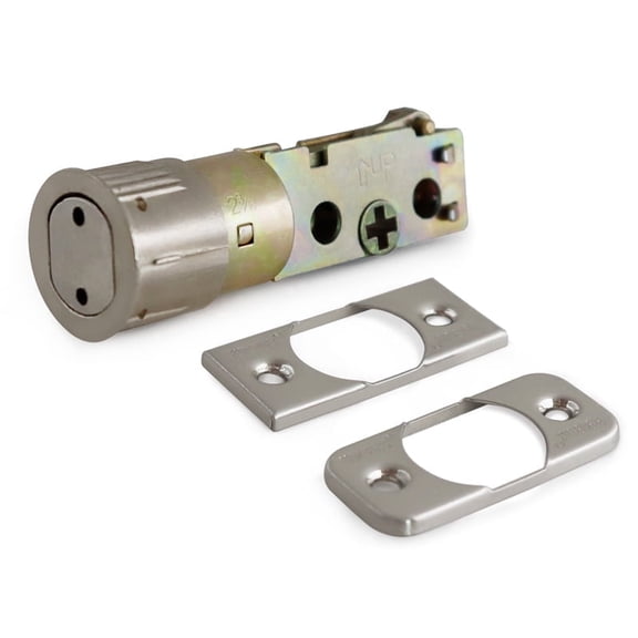 Premier Lock Satin Nickel 6-Way Adjustable Bolt, 2 Faceplates