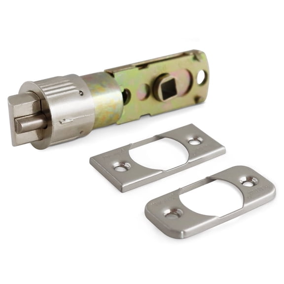 Premier Lock 6-Way Adjustable Latch, 2 Faceplates, Satin Nickel